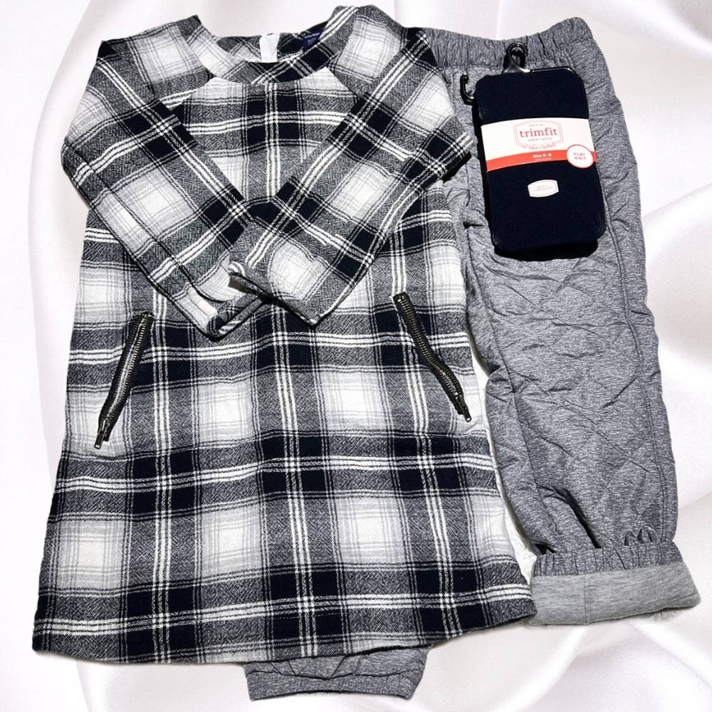 Baby Gap 5T Bundle - Dress, Padded Pants & Stockings (New!)